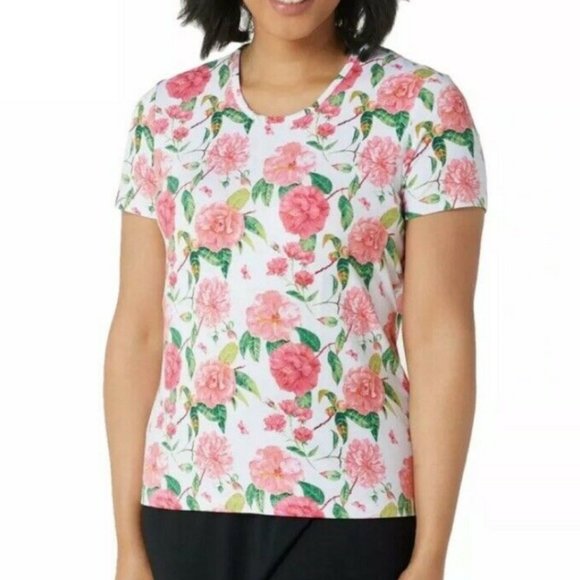 BROOKE SHIELDS Timeless Short-Sleeve Jersey Knit T-Shirt  10697 - Picture 1 of 2